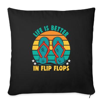 Beach holiday by the sea Design beach motif - Sofa pillowcase 17,3'' x 17,3'' (45 x 45 cm) - black - Front