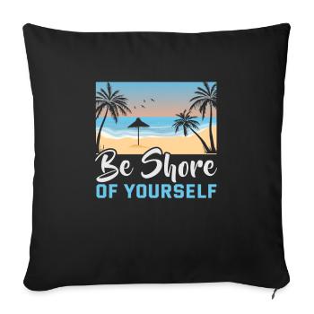 Beach holiday by the sea Design beach motif - Sofa pillowcase 17,3'' x 17,3'' (45 x 45 cm) - black - Front