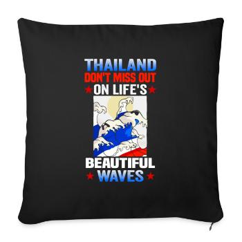 Thaïlande Beach Holiday by the Sea Design Beach Motif - Housse de coussin décorative 45 x 45 cm - noir - Devant