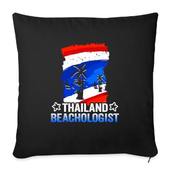Thailand Beach Holiday by the Sea Design Beach Motif - Sofa pillowcase 17,3'' x 17,3'' (45 x 45 cm) - black - Front