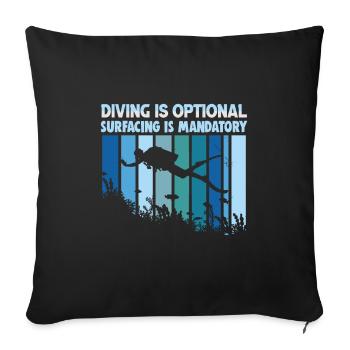 Instructeur de conception de plongée sous-marine Snorkeling - Housse de coussin décorative 45 x 45 cm - noir - Devant