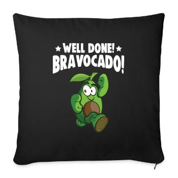 Avocado design for vegetarians and vegans - Sofa pillowcase 17,3'' x 17,3'' (45 x 45 cm) - black - Front