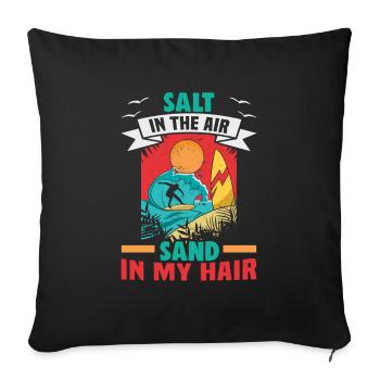 Beach holiday by the sea Design beach motif - Sofa pillowcase 17,3'' x 17,3'' (45 x 45 cm) - black - Front