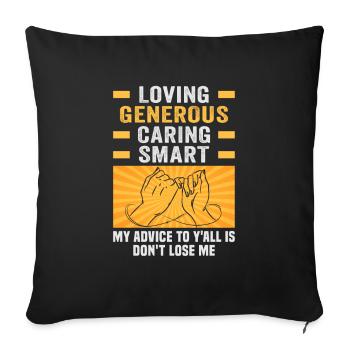 Friendship gift for good friend - Sofa pillowcase 17,3'' x 17,3'' (45 x 45 cm) - black - Front