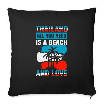 Thaïlande Beach Holiday by the Sea Design Beach Motif - Housse de coussin décorative 45 x 45 cm - noir - Devant