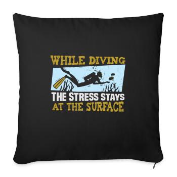 Instructeur de conception de plongée sous-marine Snorkeling - Housse de coussin décorative 45 x 45 cm - noir - Devant