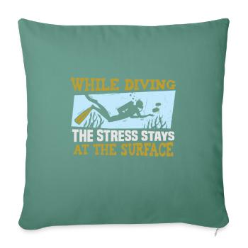 Instructeur de conception de plongée sous-marine Snorkeling - Housse de coussin décorative 45 x 45 cm - vert sapin - Devant