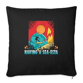 Beach holiday by the sea Design beach motif - Sofa pillowcase 17,3'' x 17,3'' (45 x 45 cm) - black - Front