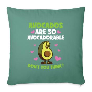 Avocado design for vegetarians and vegans - Sofa pillowcase 17,3'' x 17,3'' (45 x 45 cm) - cypress green - Front