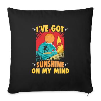 Vacances à la plage au bord de la mer Design motif de plage - Housse de coussin décorative 45 x 45 cm - noir - Devant