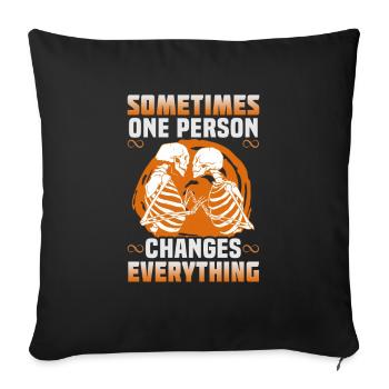 Friendship gift for good friend - Sofa pillowcase 17,3'' x 17,3'' (45 x 45 cm) - black - Front
