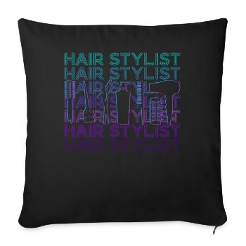 Hairdresser Hairdresser Hairdresser Retro - Sofa pillowcase 17,3'' x 17,3'' (45 x 45 cm) - black - Front