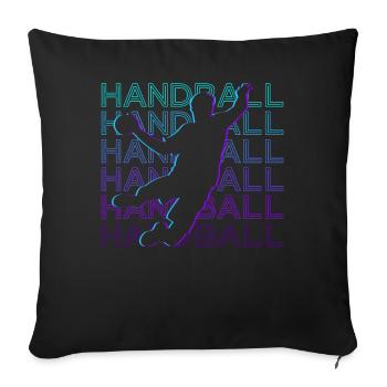 Joueur de handball Retro - Housse de coussin décorative 45 x 45 cm - noir - Devant