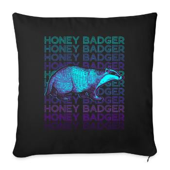 Miel Blaireau Rétro - Housse de coussin décorative 45 x 45 cm - noir - Devant