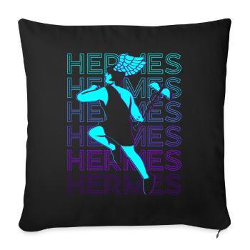Hermes God of Speed Greek God - Sofa pillowcase 17,3'' x 17,3'' (45 x 45 cm) - black - Front
