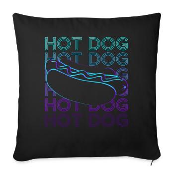 Hot Dog Rétro - Housse de coussin décorative 45 x 45 cm - noir - Devant