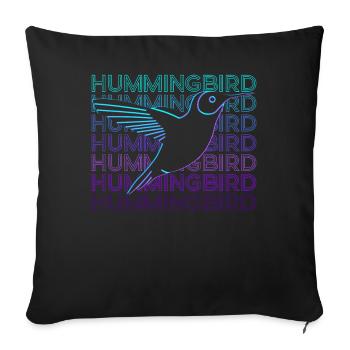 Colibri Rétro - Housse de coussin décorative 45 x 45 cm - noir - Devant