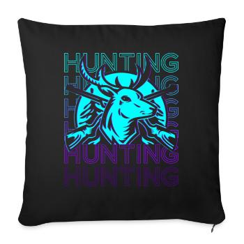 Chasse au cerf rouge Chasseur de cerfs rouges Rétro - Housse de coussin décorative 45 x 45 cm - noir - Devant