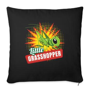 Petits insectes sauterelles Sauterelle - Housse de coussin décorative 45 x 45 cm - noir - Devant