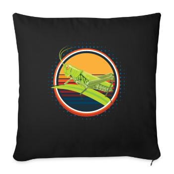 Grasshopper Insects Grasshopper - Sofa pillowcase 17,3'' x 17,3'' (45 x 45 cm) - black - Front