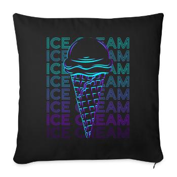 Ice Cream Retro - Sofa pillowcase 17,3'' x 17,3'' (45 x 45 cm) - black - Front