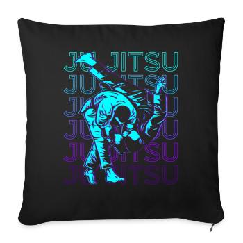 Ju Jitsu Jiu Jitsu Jujutsu Rétro - Housse de coussin décorative 45 x 45 cm - noir - Devant