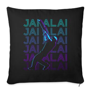 Jai Alai Player Retro - Sofa pillowcase 17,3'' x 17,3'' (45 x 45 cm) - black - Front