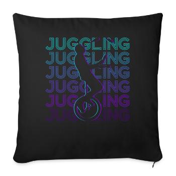 Jonglieren Jongleur Retro - Sofakissenbezug 45 x 45 cm - Schwarz - Vorne