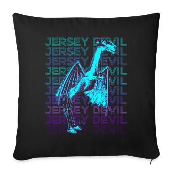 Jersey Devil Cryptozoology Retro - Sofa pillowcase 17,3'' x 17,3'' (45 x 45 cm) - black - Front
