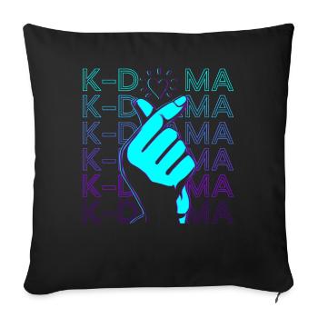 Kdrama Kpop Finger Heart K Drame K Pop Rétro - Housse de coussin décorative 45 x 45 cm - noir - Devant