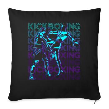 Kickboxen Retro Kickboxer - Sofakissenbezug 45 x 45 cm - Schwarz - Vorne
