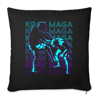 Krav Maga Retro - Sofakissenbezug 45 x 45 cm - Schwarz - Vorne