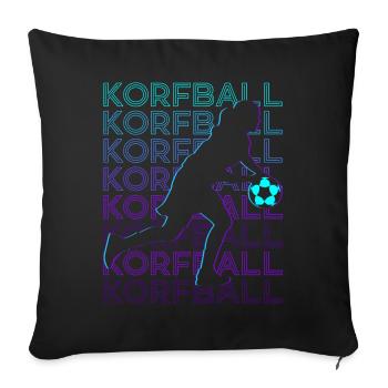Korfball Player Retro - Sofa pillowcase 17,3'' x 17,3'' (45 x 45 cm) - black - Front