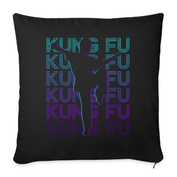 Kung Fu Rétro - Housse de coussin décorative 45 x 45 cm - noir - Devant
