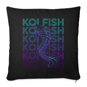 Koi Fish Carp Japanese Fish Retro - Sofa pillowcase 17,3'' x 17,3'' (45 x 45 cm) - black - Front
