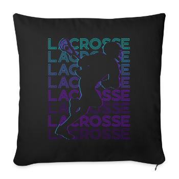 Joueur de crosse rétro - Housse de coussin décorative 45 x 45 cm - noir - Devant