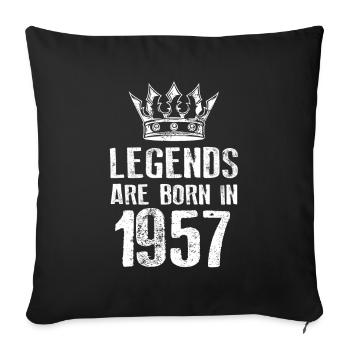 1957 legends born in - Sofa pillowcase 17,3'' x 17,3'' (45 x 45 cm) - black - Front