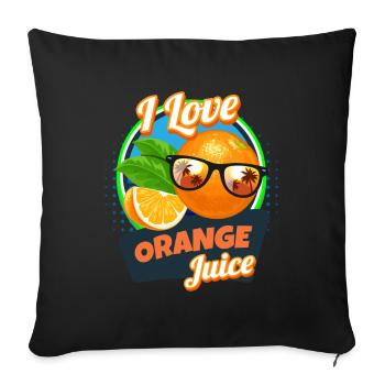 I Love Orange Juice Juice Fruit - Sofa pillowcase 17,3'' x 17,3'' (45 x 45 cm) - black - Front