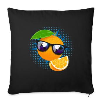 Orange Sonnenbrille Saft Frucht - Sofakissenbezug 45 x 45 cm - Schwarz - Vorne
