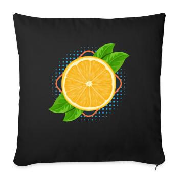 Orange Fruity Juice Fruit - Sofa pillowcase 17,3'' x 17,3'' (45 x 45 cm) - black - Front