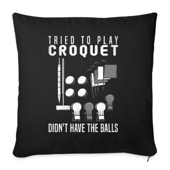 Croquet Player Croquet Play Croquet Gift - Sofa pillowcase 17,3'' x 17,3'' (45 x 45 cm) - black - Front