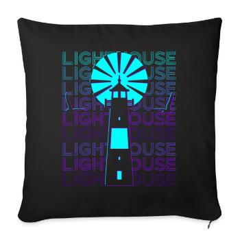 Phare Rétro - Housse de coussin décorative 45 x 45 cm - noir - Devant
