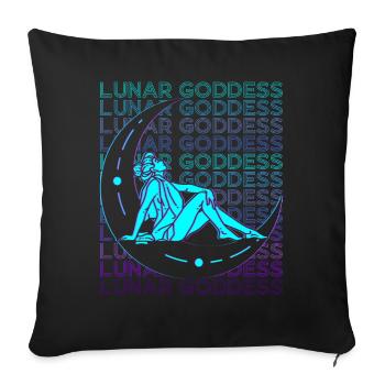 Moon Goddess Wicca Pagan Retro - Sofa pillowcase 17,3'' x 17,3'' (45 x 45 cm) - black - Front