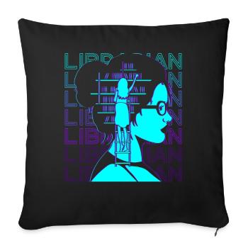 Librarian Retro - Sofa pillowcase 17,3'' x 17,3'' (45 x 45 cm) - black - Front