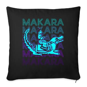 Makara Mythologie hindoue Ancienne rétro hindoue - Housse de coussin décorative 45 x 45 cm - noir - Devant