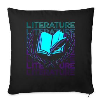 Literature English Books Literary Retro - Sofa pillowcase 17,3'' x 17,3'' (45 x 45 cm) - black - Front