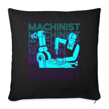 Opérateur de machine de découpe Cnc Opérateur de machine Retro - Housse de coussin décorative 45 x 45 cm - noir - Devant