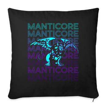 Mantikor Mythologie persane Antiquité - Housse de coussin décorative 45 x 45 cm - noir - Devant