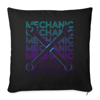 Mécanicien Rétro - Housse de coussin décorative 45 x 45 cm - noir - Devant