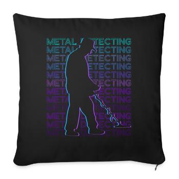 Metal Detection Metal Detector Retro - Sofa pillowcase 17,3'' x 17,3'' (45 x 45 cm) - black - Front